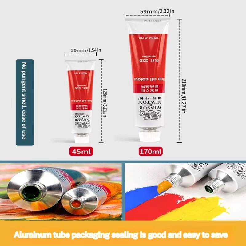 Winsor & Newton 45Ml Oil Painting Pigment Tube Acrylic Paint Artist Drawing Graffiti Gouache Fabric Glass Oil Water Color Paint