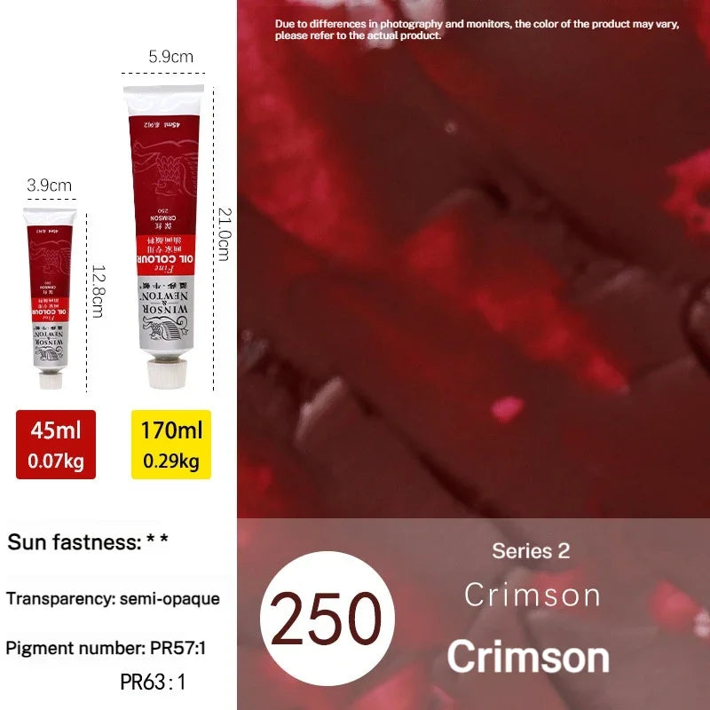 Winsor & Newton 45Ml Oil Painting Pigment Tube Acrylic Paint Artist Drawing Graffiti Gouache Fabric Glass Oil Water Color Paint