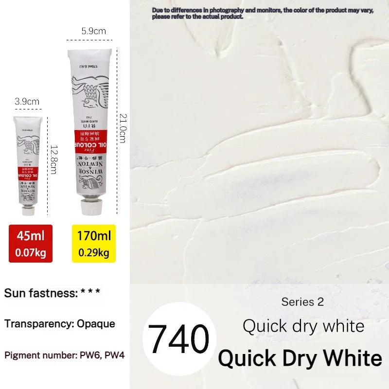 Winsor & Newton 45Ml Oil Painting Pigment Tube Acrylic Paint Artist Drawing Graffiti Gouache Fabric Glass Oil Water Color Paint